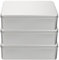 Operitacx 3pcs Empty Metal Tins Box with Lid, Stainless steel Tins Cans Storage Container for Treats, Candle, Favors and Crafts, Silver(7.1 x 4.3 x 2.1inch)