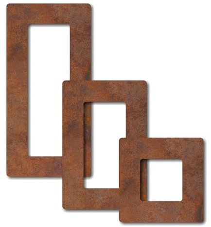 Tapetenschutz Dekorrahmen Wandschutz Tapetenschoner Lichtschalter Acryl Schalter (2-fach Rahmen, EDEL-ROST-Design)