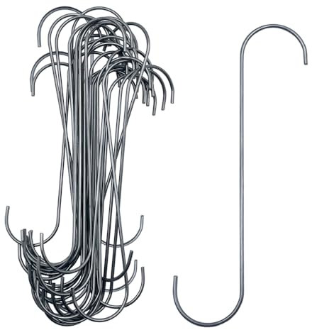 Sidawhope 26PCS Durable 6 Inches Long S Hooks 0.79 Wire Paint and Powder Coating Hanging Hooks