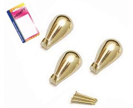 12BLISTER GANCI PER QUADRI A GOCCIA ORO IN BLISTER - mm.27, in bl.3 pz.