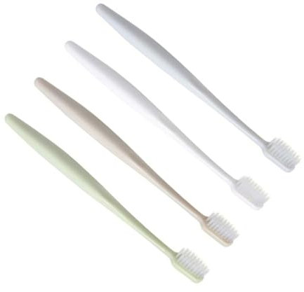 SEWOART 4er-pack Zahnbürsten Mit Weichen Borsten Für Das Zahnfleisch Nano-zahnbürsten-set Weiß Khaki Hellgrün Grau Tiefe Reinigung Der Mundhöhle