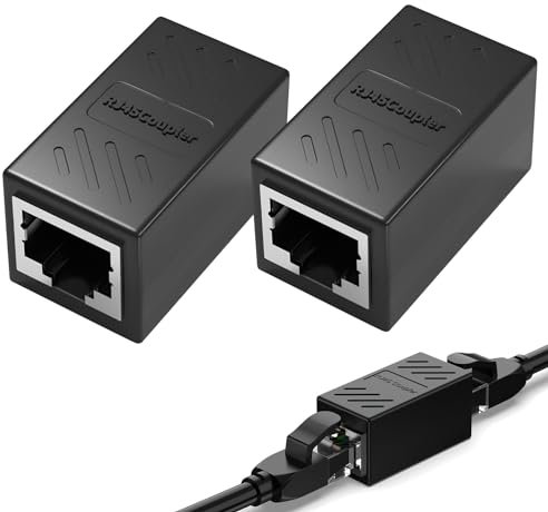 2 Pz Accoppiatore in linea RJ45, Prolunga Ethernet Schermato Connettore Femmina Femmina per Estendere Cavi Ethernet Cat7/Cat6/Cat5e/Cat5, Velocità a 10 Gbps, Schermato Contro Interferenze Elettriche