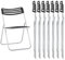 ZZINOKE 8er Set stabile Klappstühle,Stabilem Metallrahmen, Tragbare Bürostuhl, Campingstühle, Geeignet für Partys, Hochzeiten, Picknicks, Drinnen und Draußen, Silber, 8 Stühle