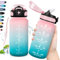 Grsta Trinkflasche, 500ml Trinkflasche Kinder, Trinkflasche mit Strohhalm für Schule, Trinkflasche mit Uhrzeit, Leicht zu Reinigen, Kohlensäure Geeignete Trinkflasche für Fahrrad, Gym, Yoga,