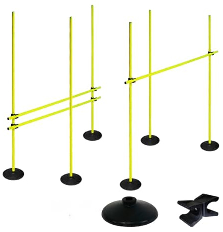 AemaSport Set de Entrenamiento de Agilidad y Velocidad – Vallas Ajustables, Palos de Slalom con Bases Lastradas, Obstáculos para Juego de Pies, Coordinación y Resistencia – Ideal para Atletas, Equipos