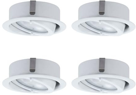 4x Paulmann Möbel Einbauleuchten Dress schwekbar 12V G4 Einbau 60mm weiß 20W inkl.