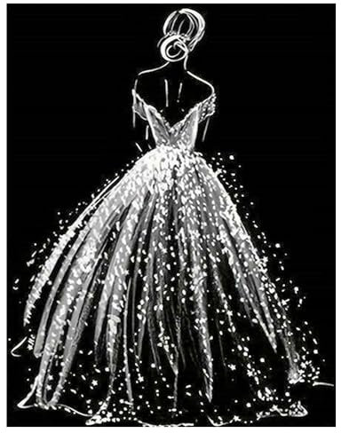 DCIDBEI Peinture Diamant Femme Noir Blanc 40x50 cm 5D Peinture par Numéros Femme Noir Blanc Cristal Strass Broderie Point de Croix Ornements Ballet Ballerine Ballet Toile Perle Diamant a Coller