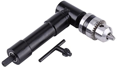 Mandrin sans clé Mandrin à 90 degrés Adaptateur d'accessoire de perceuse Adaptateur de perçage à angle droit Accessoire de perceuse d'angle pour perceuses électriques