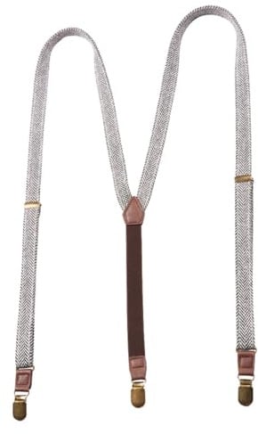 VKEID Hosenträger für Herren Hosenträger for Herren, 3 Clips, Fischgrätenmuster, personalisierte Hosenträger for Herren, verstellbar