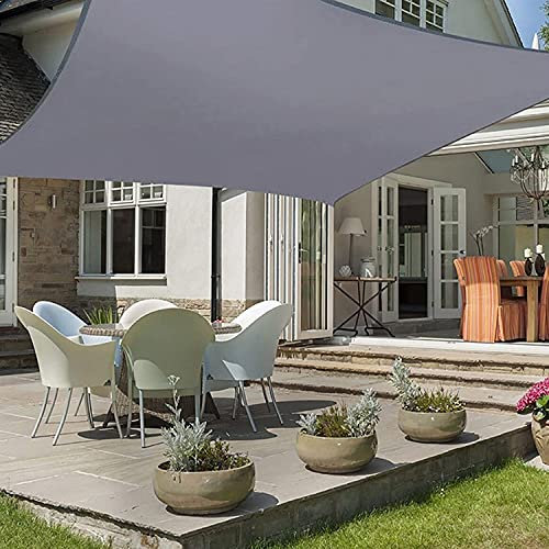 Grande tenda parasole in tessuto anti UV, 5,5 x 6 m, per patio, piscina, giardino, grigio chiaro