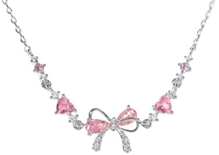 Zirkon-Schleifenarmband – Freundschaft ist wie eine Schleife, verstellbares Perlenkettenarmband mit Schleife, Freundschaftsarmbänder mit weißem und rosa Zirkon (Silver)