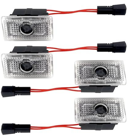 Car Puddle Lights for Tesla, 4PCS Wireless Courtesy Door Logo Light LED Projector Entry Step Projection Lamp Compatible with Tesla Model 3 Model Y Model S Model X