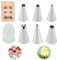 Piping Nozzles Kit 6 Pcs with 1 Coupler, Stainless Steel Piping Bags and Nozzles Set, Reusable Piping Tips Cake Decorating Tools for Cupcakes Cream Baking Decorating