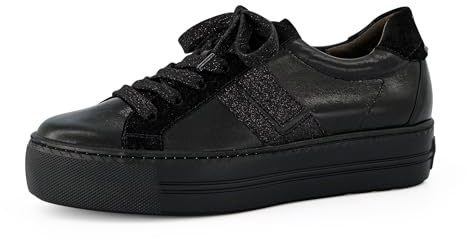 Paul Green Damen, Frauen Low-Top Sneaker | Sneaker, Glitzer, Schwarz, Super Soft, Damen, Schuhe