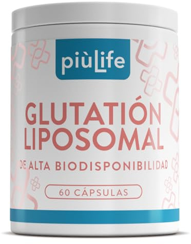 Glutathion Liposomal – 500 mg pro Tagesdosis (2 Kapseln) PiùLife | 100% Reines Reduziertes L Glutathion Hochdosiert mit Liposomaler Technologie – Antioxidativ & Detox – 60 Vegane Kapseln