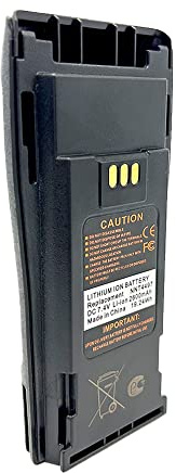 NNTN4497 / NNTN4497CR 7.4 V 2600 mAh Li-ion Battery & Belt Clip for Motorola CP040, DP1400, GP3188, GP3688, CP140, CP150 Two-Way Radios, Replaces NNTN4496 NNTN4851 PMNN4254