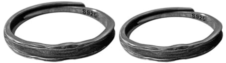 Tolldek 925 Sterlingsilber Freundschaftsringe Herren, Klassiker Partnerringe, Silber S925 Eheringe, Schwarz
