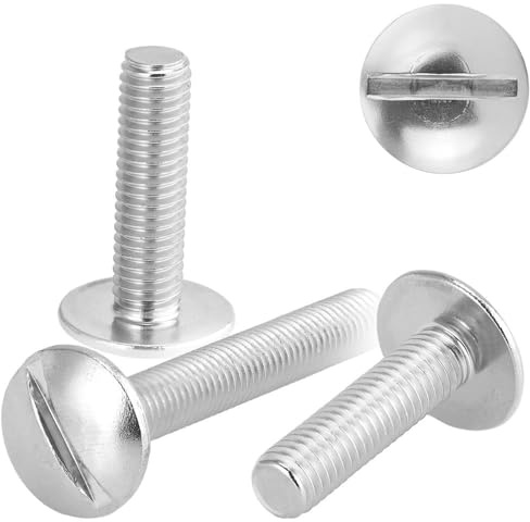 100 Stück Flachrundschrauben mit Schlitz M6x40 Edelstahl A2 Becherschrauben Vollgewinde Becherschrauben WIBTEC®