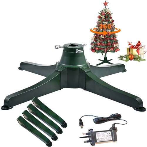 ZHZWwansuGE 360° Drehbarer Weihnachtsbaumständer, 65cm/80cm Motorisierter Drehsockel, Für Künstliche Weihnachtsbäume Bis Zu 2,4m / 3m Höhe Und 36 kg Gewicht, Robuster/Stabiler Drehteller 80cm