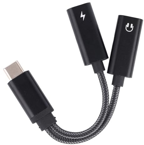 2 in 1 USB C Splitter, Dual Type C Headphone and Charger Adapter with PD 60W Fast Charging for iPhone 16 15 Pro Max, Samsung Galaxy S25 S24 Ultra, iPad, MacBook, and More USB-C Devices