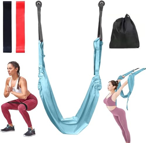 Aerial Yoga Swing Hammock Set - Anti-Gravity Inversion Sling with Adjustable Straps for Yoga, Pilates, Stretching & Home Fitness