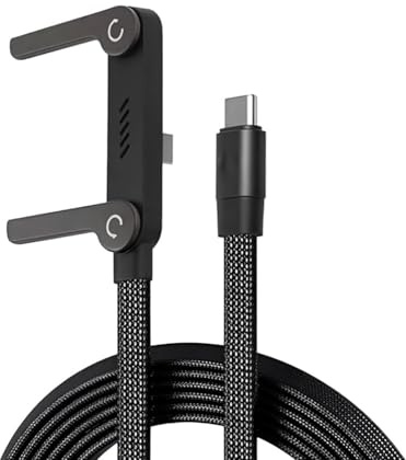 Invisible Holder Charger Cable with Stand, 240w Super Fast Charging 2-in-1 Fast Charging Cord & Phone Stand,Type C/USB C and Folding Phone Holder 5ft for Smartphones, Tablets (1PCS)