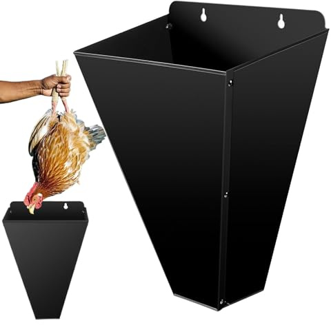 Generisch Coni da macello per pollame – 10,3 X 13,9 X 8,9 pollici | Imbuto robusto in acciaio fino a 14 lbs – Macellazione efficiente per polli e oche e anatre in nero