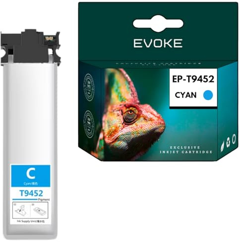 EVOKE T9452 Tinte kompatibel zu Epson WORKFORCE WF-C5210DW WF-C5710DWF WF-C5790DWF Blau (Cyan) 5000 Seiten 60ml