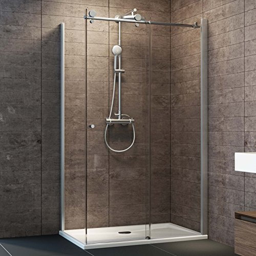 Schulte Duschkabine Master-Class Schiebetür + Seitenwand links, 120 x 80 cm, 200 cm, 8 mm Sicherheitsglas klar beschichtet, chrom-optik