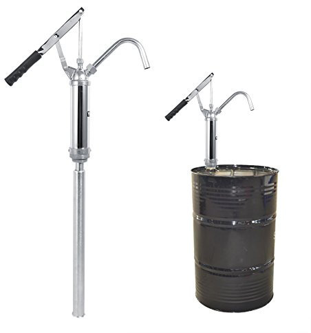 Lever Barrel Pump Action Barrel Drum Pump Diesel Oil Transfer Hand Operated Extractor Fluid Water Chrome Plated 55 Gallon with Removable Nozzle