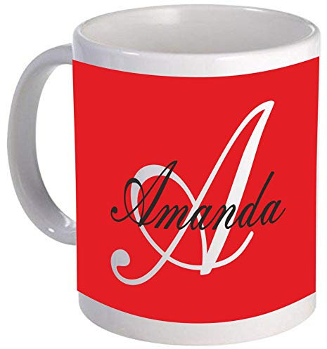 Edward Sinclair | Taza personalizada con nombre e inicial | Impresión roja