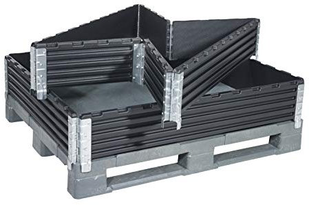 KIGA Kunststofftechnik GmbH - Kunststoffaufsatzrahmen 6 Scharniere für Europaletten 1200x1000 mm 2er Pack