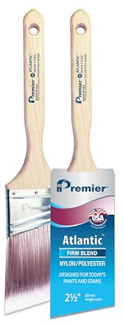 Premier,17332, Atlantic 2.5 Angle Sash Nylon/Poly Paint Brush | Durable 2.5 angle sash brush crafted with premium nylon/poly blend filaments for exceptionally smooth and precise trim work