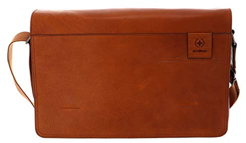 Strellson, Elegante Herren Umhängetasche, Laptoptasche, Hyde Park jeremy Messenger MHF aus Leder, Cognac