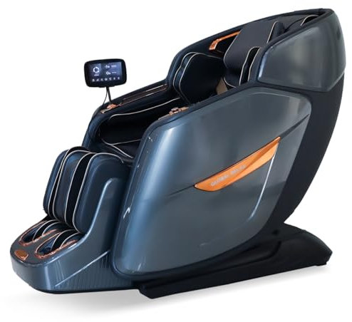 GLOBAL RELAX® | Daruma 4D Massagesessel | Blau | Sprachsteuerung mit AI | SL-Massageschiene +130 cm | Wärmetherapie | Pressotherapie | Nullgravitation | Zero Space | 6,7 Touchscreen-LCD | 3D-Sound