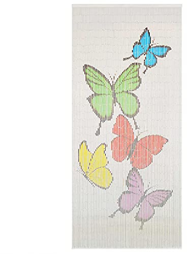 Kstyhome Rideau de Porte Contre Insectes Rideau en Bambou pour Bar, Patio ou Balcon 90 x 200 cm