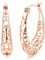 KRFY Boucles D'oreilles Créoles Pendantes en Argent 925 Boucles D'oreilles Rondes en Filigrane Texturé Créoles pour Femme Or Rose