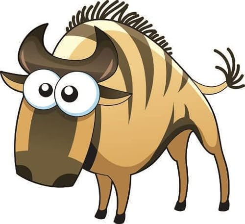 U24 Aufkleber Lustiges GNU 33 x 30 cm Autoaufkleber Sticker Konturschnitt