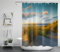 LB Tropische Insel Duschvorhang 150x180cm Meeres Landschaft bei Sonnenuntergang Antischimmel Wasserdicht Badezimmer Vorhänge, Sommer Kurz Polyester Stoff Bad Vorhang mit Haken