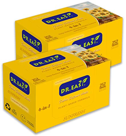 DR.EASY Trocknerblätter Kräuterformel Weichspülerblätter 504 Ct für Wäsche,Sonnenfrisch,Keine künstlichen Düfte Keine Farbstoffe Reduzieren Sie Statik & Falten Helfen Sie Haustierhaare abzustoßen