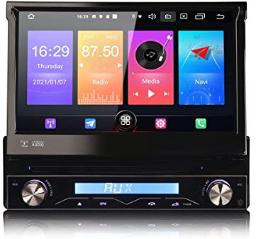 Erisin 7 Zoll Abnehmbarer 1 Din Android 10.0 Universal Autoradio Bluetooth GPS CD Player Unterstützt ​Navi CarPlay Android Auto WiFi DSP OBD2 USB TPMS 4G DVB-T2 DVD DVR SWC Split-Screen 2GB+32GB