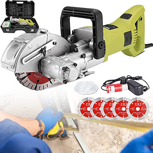 GBHJJ MauernutfräSe 4500W SchlitzfräSe 7500Rpm WandfräSe Staubfreie Mauerfrase Mit Max. Schlitztiefe 36Mm/Breite 30Mm FüR Ziegel Beton Marmor Usw(121/125Mm SäGebläTte Modell),125mm
