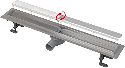 Alca - Duschrinne Fit and Go mit doppelseitigem Gitter, Edelstahl oder Beschichtung zum Personalisieren (APZ13-DOUBLE9-550) - APZ13-DOUBLE9-550