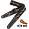 Nefelibata Guitar Strap, Flower Embroidery Guitar Straps with Head Cowhide Leather Ends for Bass, Electric & Acoustic Guitars, Come with Free Strap Button, 1 Pair Strap Locks and 4 Guitar Picks