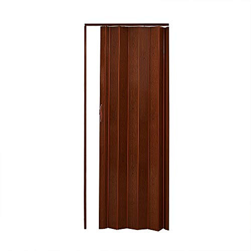 Panana Folding Door Natural Pine Effect PVC Internal Accordion Concertina Sliding Door Thickness:6mm/12mm Brown/Ivory/White/Yellow (6mm, Brown)