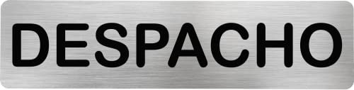 Becral® - Señal de acero inoxidable DESPACHO | Placa puerta INOX | Señal informativa | Cartel Puerta 200X50mm