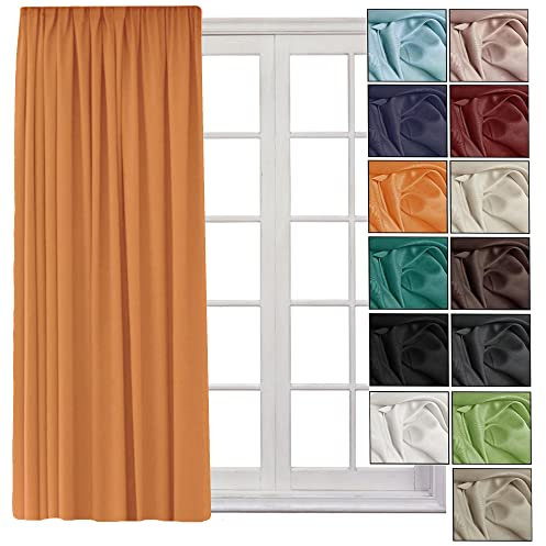 Cleanlevel EST 2016 Vorhänge Verdunkelungsvorhänge 140x245cm Gardine Blickdicht - Kräuselband Gardinen Verdunkelung Vorhang Verdunkelungsgardine Wohnzimmer Schlafzimmer Kälteschutz (1, Orange)