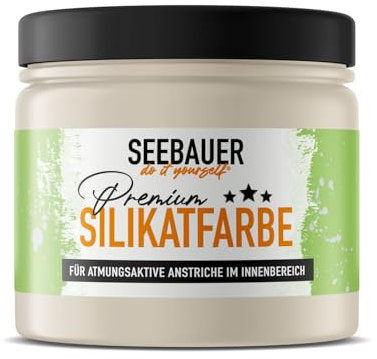 SEEBAUER diy Silikatfarbe Beige 300ml für Innen (No. 005 Orchid Dream) Atmungsaktive Mineralfarbe für Allergiker - Abwaschbare Wandfarbe - Beigetöne hohe Deckkraft