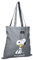 mybagstory - Einkaufstasche – Snoopy – Damen – Teenager – Strand – Einkäufe – Schule – College – Größe 40 cm – Träger – Geschenkidee, grau