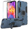Btstring Hülle kompatibel mit Huawei P20 mit Schutzfolie, Militär Standard Cover Case Standfunktion Handy Hüllen -Blau